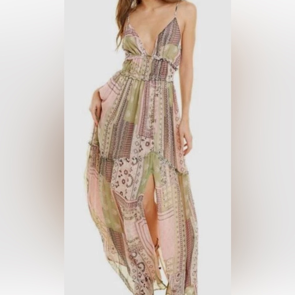 Ramy Brook Pink and Green pastel maxi dress NWT really gorgeous! Size L $585